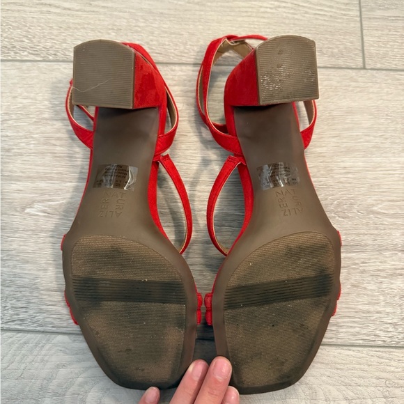 👠 Naturalizer Suede Red Strappy Heels 👠 - Picture 4 of 5